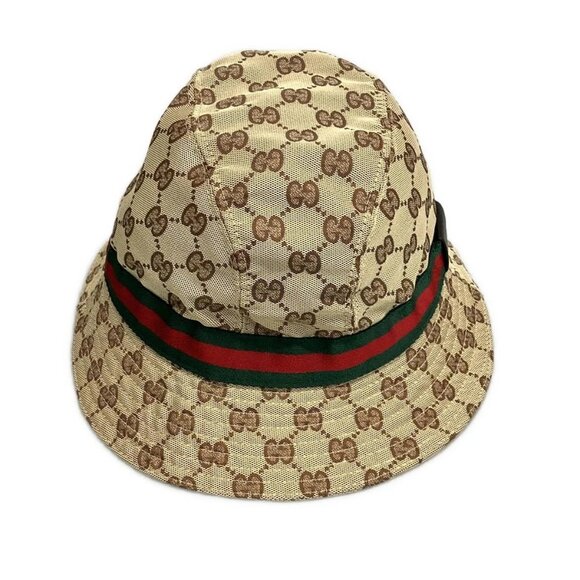 Gucci Accessories - GUCCI Beige Dark Brown Multi Polyester Cotton Polyurethane Polyamide Hat